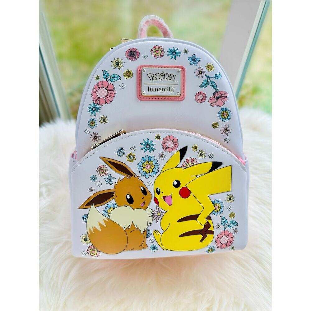 *NEW EXCLUSIVE* Loungefly Pokemon Pikachu and Eevee Floral Mini Backpack